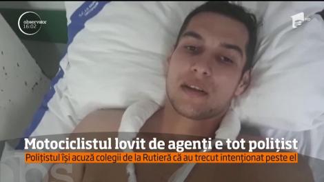 Motociclistul lovit de o maşină a poliţiei pe o şosea din Braşov este la rândul său POLIŢIST !