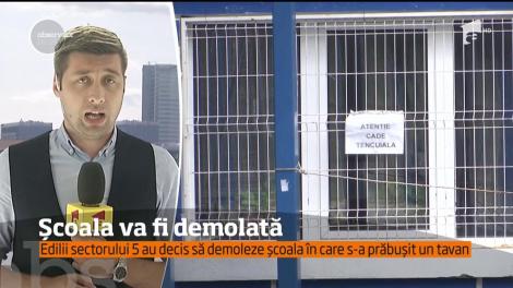 Decizie fără precedent luată în cazul şcolii 141 din cartierul bucureştean Rahova. Acolo, un tavan s-a prăbuşit în luna mai