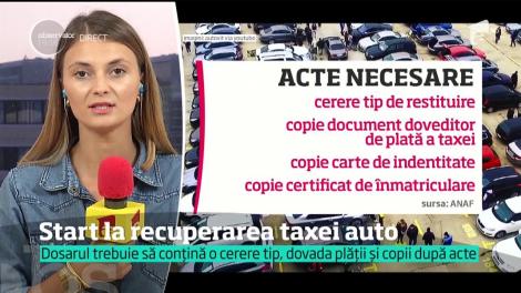 Start pentru recuperarea taxei auto! Ce acte sunt necesare?