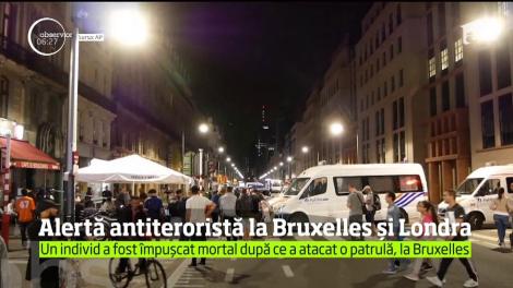 Un bărbat a fost împuşcat, la Bruxelles, după ce a atacat, cu un cuţit, o patrulă militară