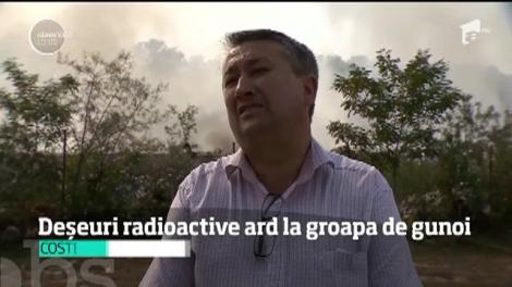 E stare de alertă! O groapă de gunoi din Vâlcea, unde ar fi fost depozitate inclusiv deşeuri radioactive, arde de opt zile fără oprire