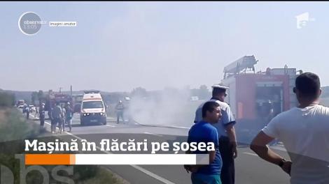 Momente de groază pentru un şofer şi pasagerul său!