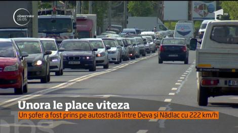 Conducător auto surprins de radar cu o viteză de 222 km/h