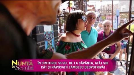 Ana Morodan ajunge la...Cimitirul Vesel din Săpânța! Și prezentatoarea trebuie să meargă încet, ca să nu trezească soacra din mormânt!