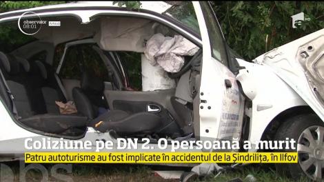 Patru maşini au fost implicate într-un grav accident în Ilfov. O persoană a murit