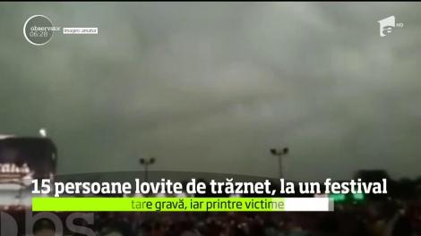 15 persoane au fost lovite de fulger la un festival de muzică din Franţa