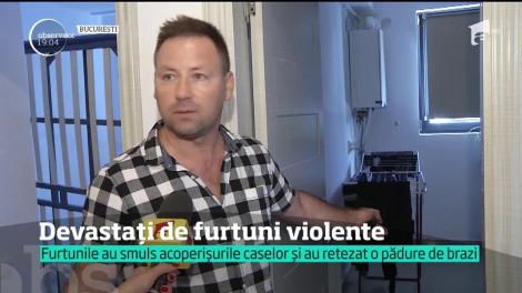 Furtuni violente au devastat centrul ţării, au spulberat acoperişuri şi au luat pe sus turla unei biserici din Cluj