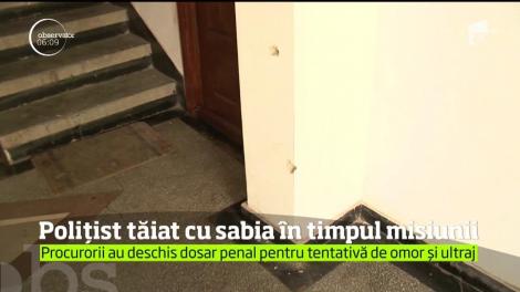 Un poliţist a fost rănit cu sabia de un tânăr care îşi ameninţa tatăl cu moartea, într-un bloc din Iaşi