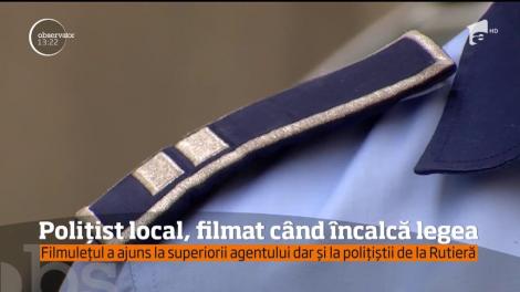 Un poliţist local din Galaţi poate fi concediat după ce a tăiat linia continuă în trafic