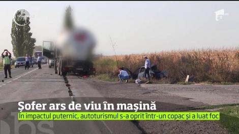 Un agent de pază din Buzău a murit carbonizat în autoturismul cuprins de flăcări