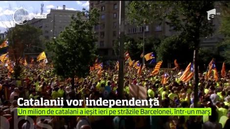 Un milion de catalani au ieşit în stradă într-un marş impresionant pentru a cere independenţa regiunii