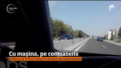 Gălățean filmat în timp ce conducea pe contrasens, pe DN7