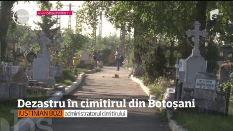 Zeci de mormânte din cimitirul din Botoșani au fost vandalizate