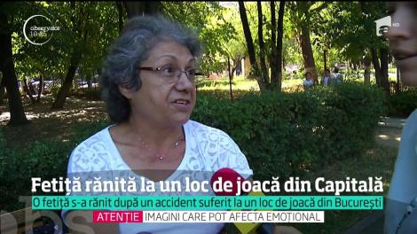 Momente de groază într-un mare parc din Capitală. O copilă a căzut, după ce frânghia de la locul de joacă s-a rupt
