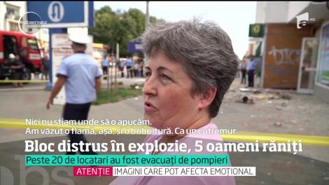 Scene dramatice. Bloc distrus în explozie, cinci oameni au fost răniți. Suflul a aruncat cioburi de geamuri şi bucăţi de mobilă în toate direcţiile