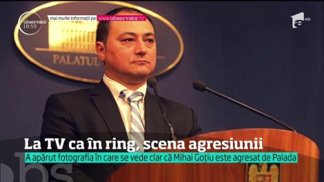 Ca pe ringul de box! Imaginile bătăii din studioul TV dintre fostul purtător de cuvânt al Guvernului Ponta și senatorul USR, Mihai Goţiu