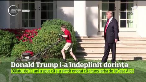 Iarba de la Casa Albă, tunsă de un băiat de 11 ani