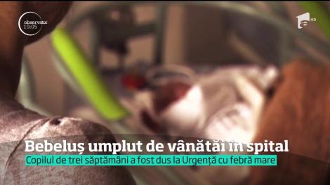 Bebeluş umplut de vânătăi în spital. Ambii părinţi ar fi fost daţi afară din cabinet