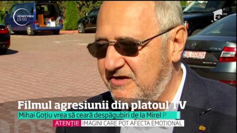 Momentele de o violenţă dintre Mihai Goţiu şi Mirel Palada. În imagini se vede clar cum sociologul se repede asupra senatorului