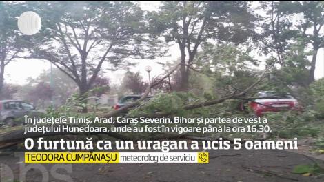 O furtună ca un uragan a lovit cu putere vestul ţării. Cinci oameni au murit şi 26 au fost răniţi