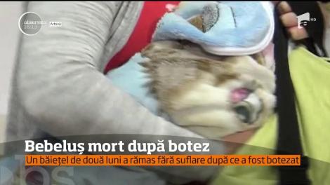Caz șocant! Un bebeluş a murit, după ce a fost botezat. S-a învineţit tot şi nu a mai putut să respire