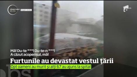 Fenomene extreme au devastat vestul ţării într-un sfert de oră!