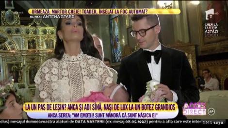 La un pas de leşin? Anca şi Adi Sînă, naşi de lux la un botez grandios