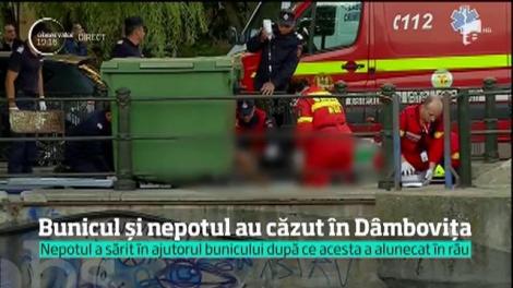 Operaţiune dramatică de salvare! Un bărbat de 60 de ani şi nepotul lui, aflaţi la pescuit pe malul Dâmboviţei, au căzut în râu