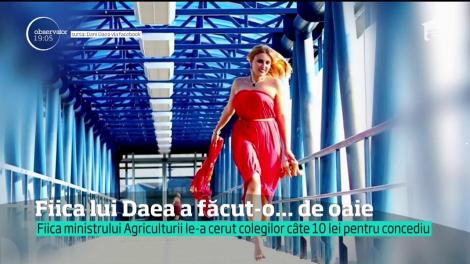Fiica ministrului Agriculturii ar fi făcut chetă la serviciu ca să plece la mare. A cerut câte zece lei pentru concediu