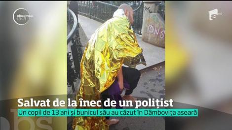 Copil de 13 ani salvat de la înec de un polițist