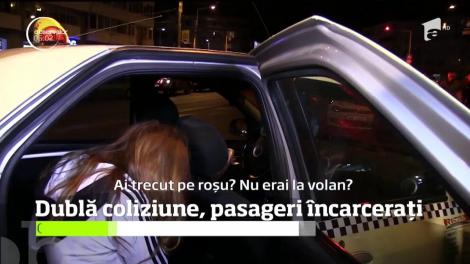 A forţat semaforul, a lovit un bolid şi s-a oprit cu maşina într-un stâlp