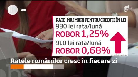 Ratele în lei cresc zi de zi. Într-un singur an, ratele la casă au crescut cu 8%!