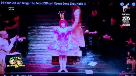 Smiley News! O fetiţă de 16 ani cântă cea mai grea piesă din operă