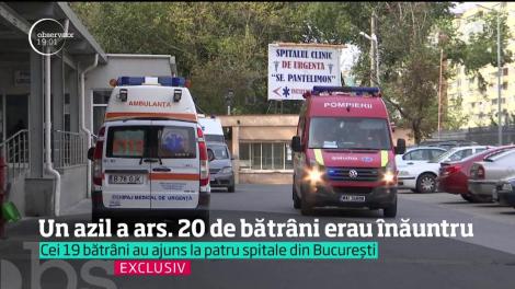 Un azil privat a ars cu flăcări uriaşe, în Bucureşti. 20 de bătrâni - cei mai mulţi imobilizaţi la pat - erau înăuntru