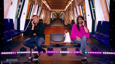 Râzi cu lacrimi! Diana Nică şi Irinel Pană - conversaţie la telefon în metrou