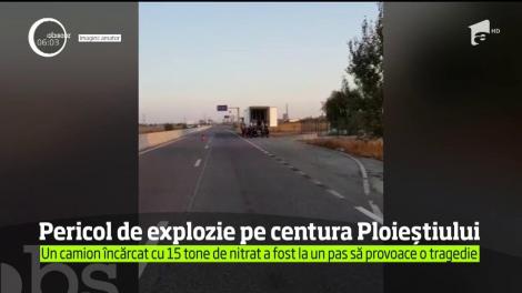 A fost mobilizare de forţe în judeţul Prahova, după ce un camion încărcat cu nitrat a fost la un pas să provoace o tragedie