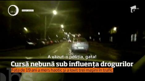 O tânără de 19 ani s-a urcat drogată la volan şi a făcut ravagii prin oraşul Cluj-Napoca
