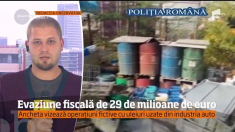 Evaziune fiscală cu uleiuri uzate de 29 de milioane de euro. Procurorii şi poliţiştii fac perchezitii în 53 de locaţii
