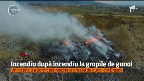Incendiu de amploare la groapa de gunoi a Braşovului!