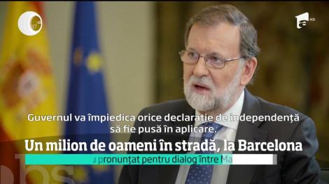 Un milion de oameni în stradă, la Barcelona! În Spania au avut loc manifestații împotriva secesiunii Cataloniei