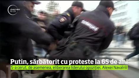 Vladimir Putin, sărbătorit cu proteste la 65 de ani