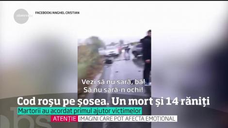 Cod roșu pe o şosea din Ialomiţa. Un mort și 14 răniți