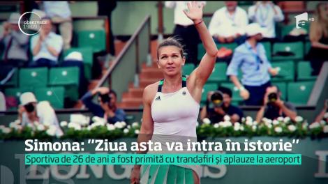 Campioana tenisului mondial s-a întors acasă. Simona Halep a fost primită cu trandafiri şi aplauze