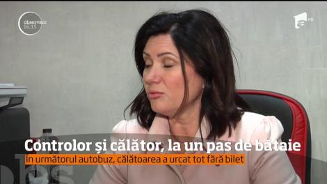 Controlor și călător, la un pas de bătaie în autobuz