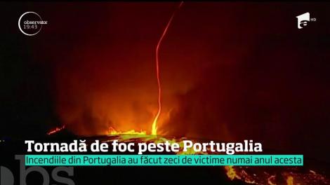 O tornadă de foc a pârjolit Portugalia! Peste o mie de pompieri se luptă să stingă flăcările