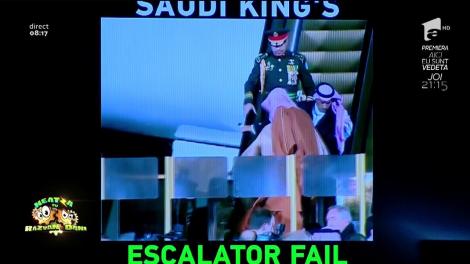 Smiley News! Scările rulante din aur ale Regelui saudit s-au stricat pe aeroportul din Moscova