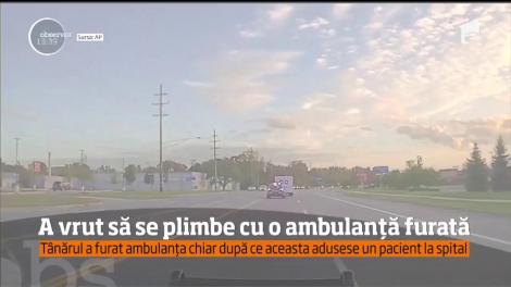 Un tânăr american a vrut să aibă parte de o plimbare liniştită prin oraş, aşa că a furat o ambulanţă