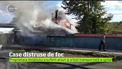 Casele a două familii din Neamţ au fost distruse de incendii
