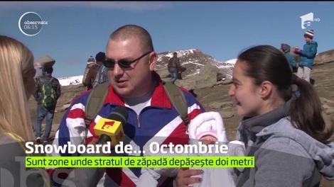 Primul strat de zăpadă de la munte, prima mare distracţie