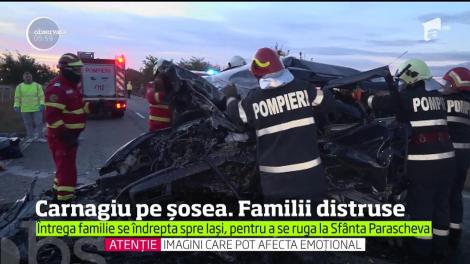 Cinci oameni, printre care şi un copil, au murit pe loc, iar alţi patru sunt în stare gravă la spital. Mergeau să se închine la moștele Sfântei Parascheva